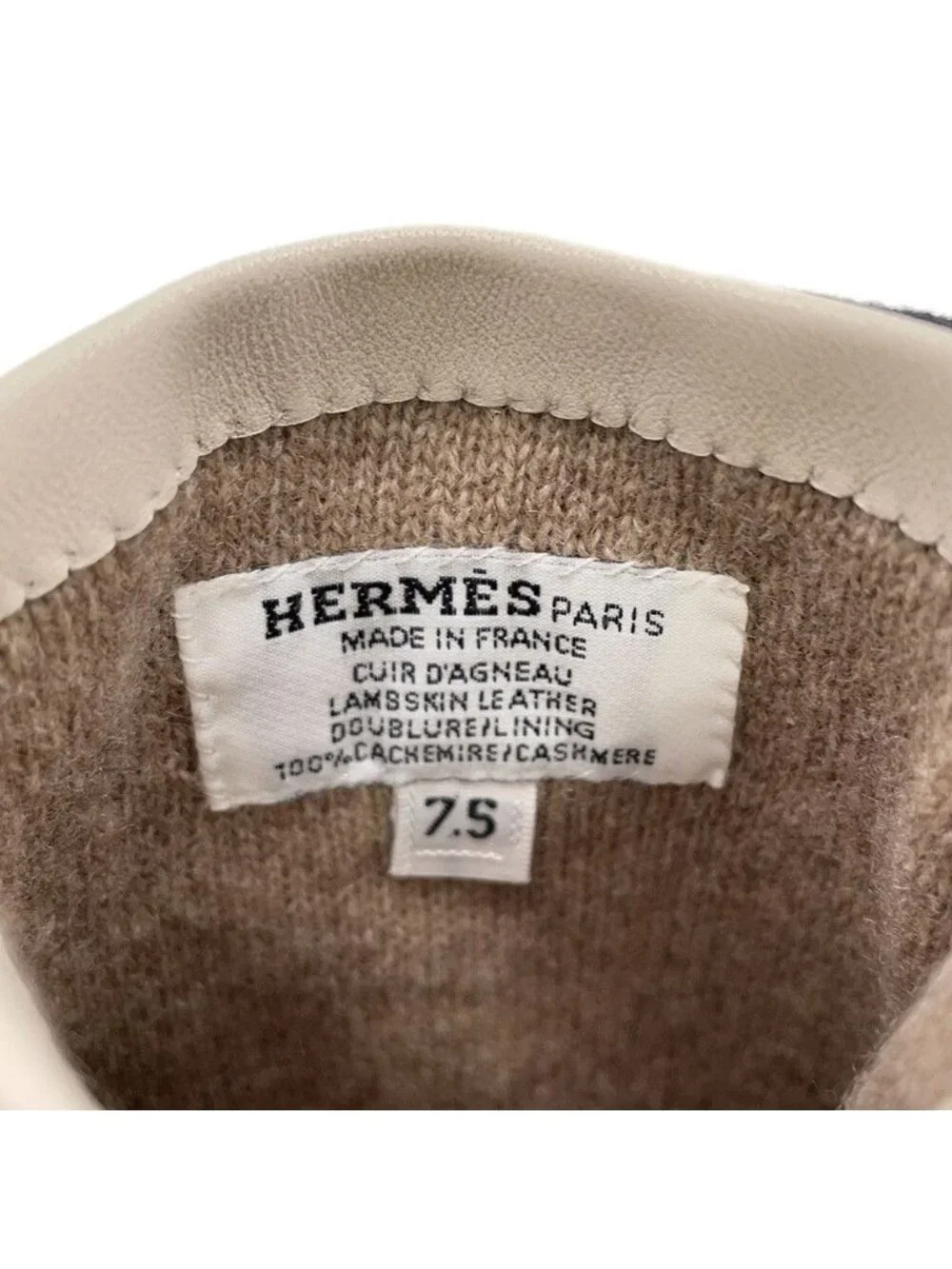 Hermes Glove Stitch Lambskin 7.5 Gloves Initials Included